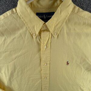 Ralph Lauren Yellow Long Sleeve Classic Fit 16 34/35 Woven Oxford Cotton Men